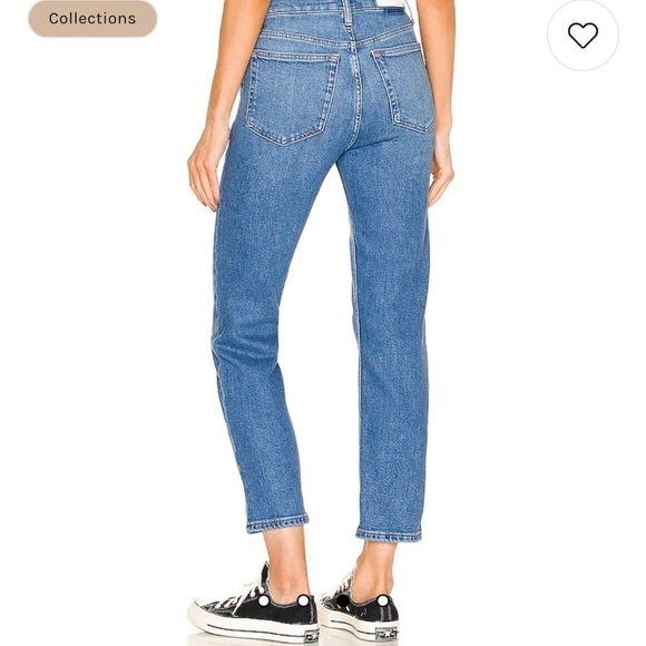 RE/DONE Originals 70s Stove Pipe in Dusted Blue High Rise Ankle Crop Jeans 31 - Picture 3 of 15